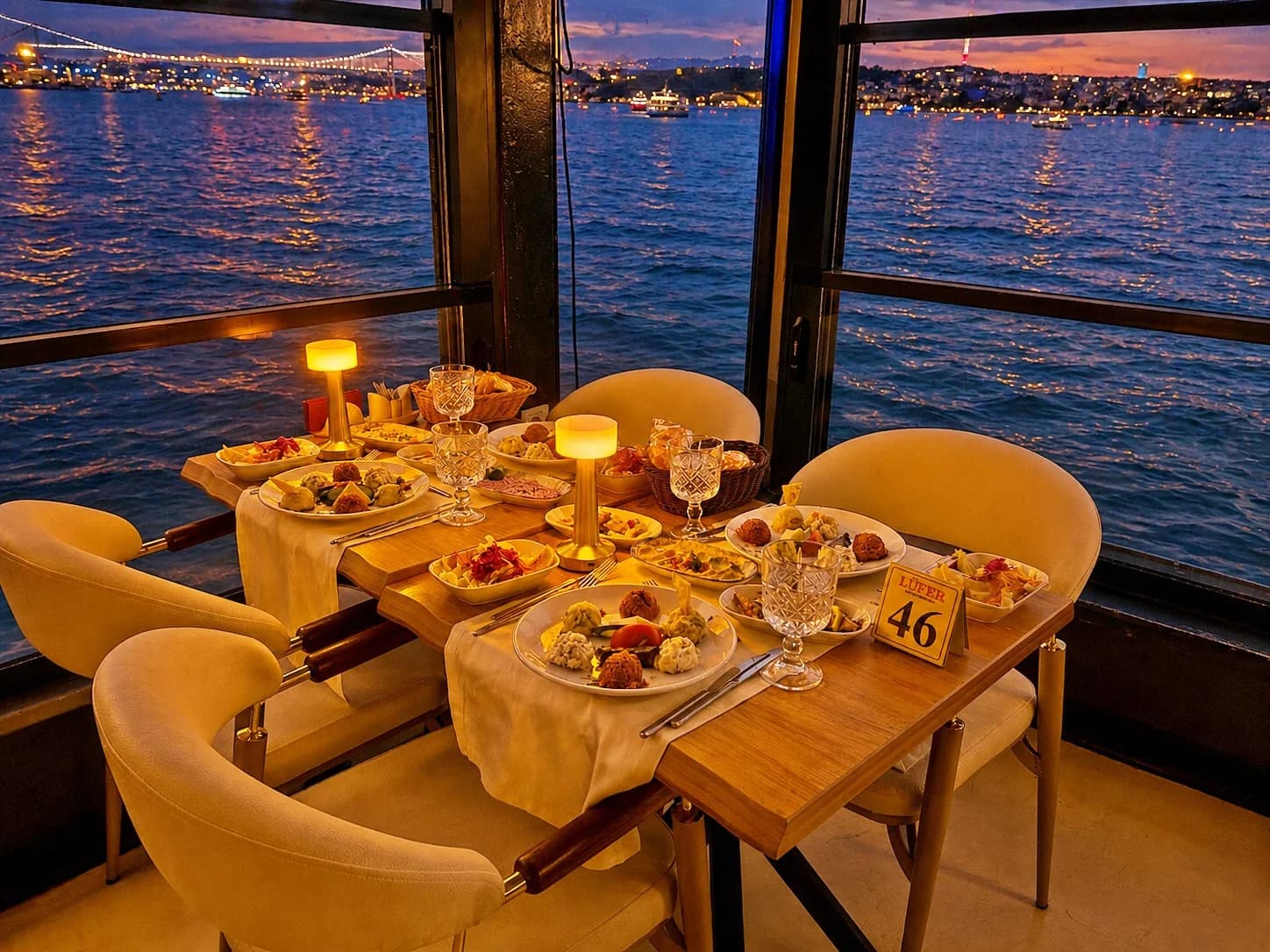 | Window-Side Table | VIP Lounge, VIP Menu, Soft Drink and Meeting Point on Private Tables - Istanbul experience