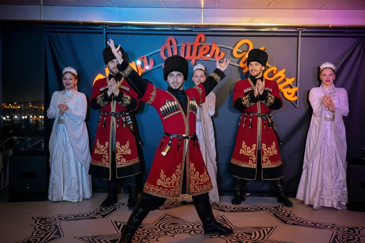 Bosphorus Dinner Cruise and Show with Standard Menu w/ Unlimited Alcoholic Drinks & Meeting Poin On Private Tables