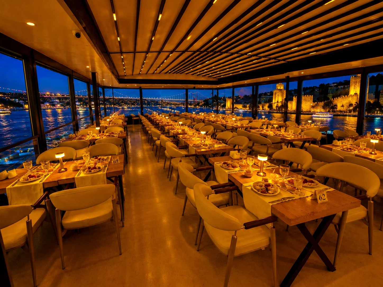 VIP Bosphorus Dinner Cruise with Window-Side Table | LUFER Tour